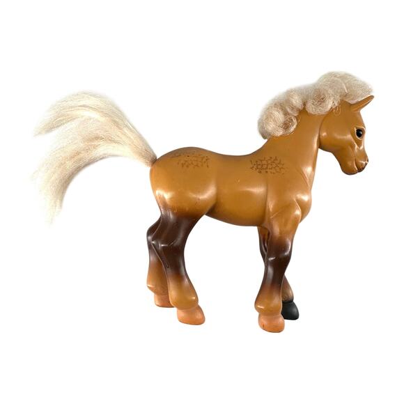 1990 Kid Kore Palomino Toy Horse Figure Blonde Mane & Tail Vintage 7” - Picture 2 of 10